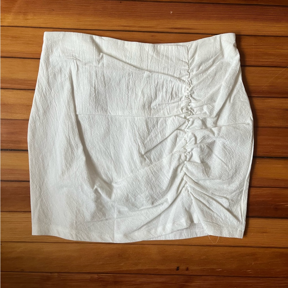 NWOT White Linen Mini Skirt